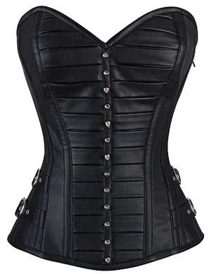 RAY'S Corsets for Women Faux Leather Corset Top Steampunk Corsets Zipper Bustier Pirate Costume