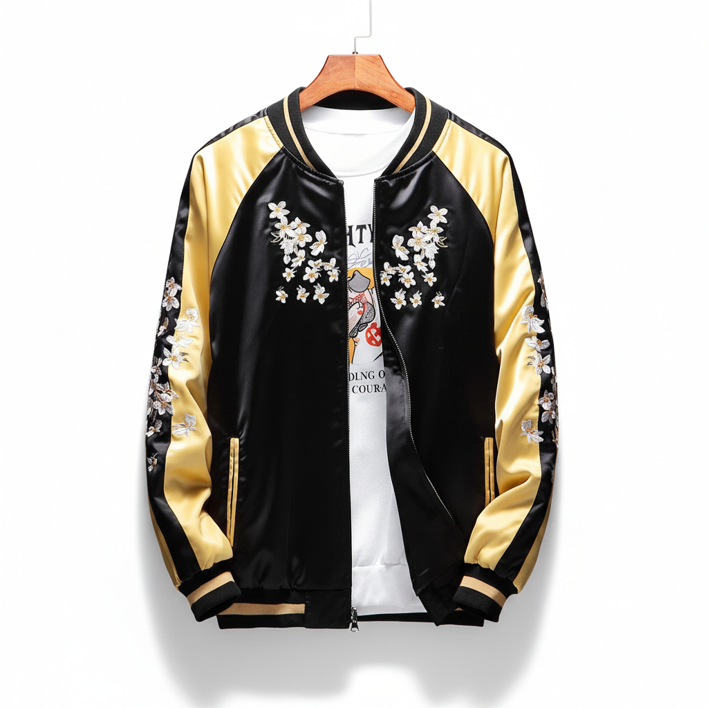 RAY'S Flowers and Crane Sukajan Souvenir Jacket ADULT SIZE