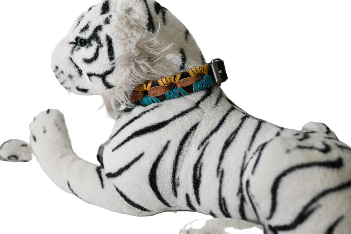 Braided Leather Dog Collar with Metal Hardware, Genuine Leather with Decorative Braided Detail&nbsp;