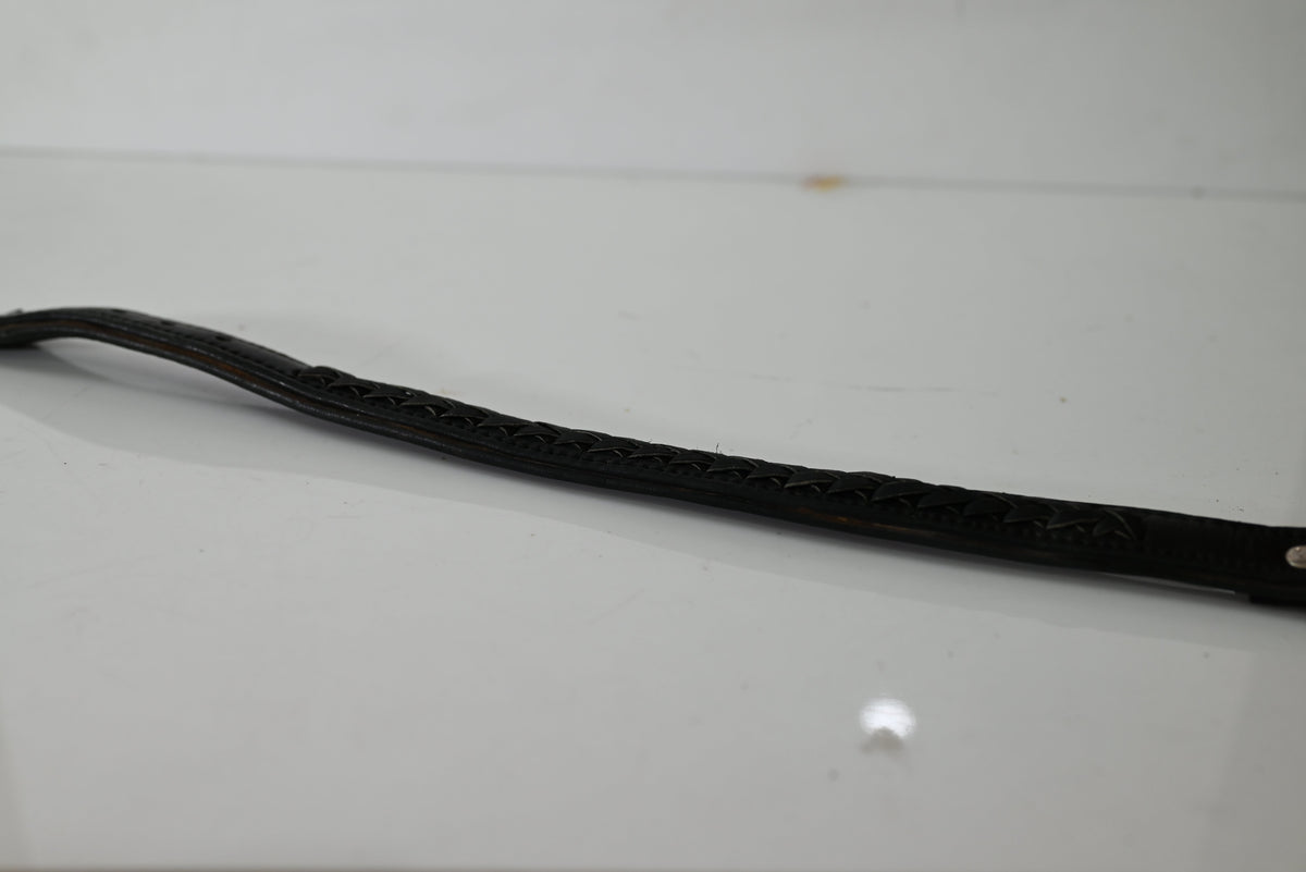 Braided Leather Dog Collar with Metal Hardware, Genuine Leather with Decorative Braided Detail&nbsp;