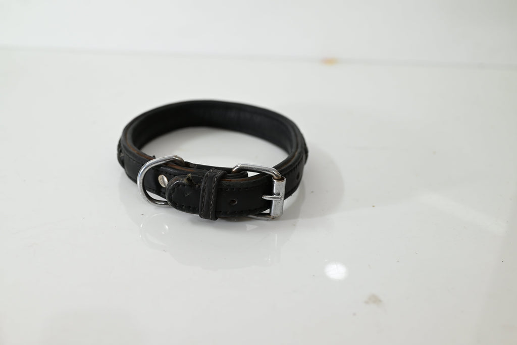 Braided Leather Dog Collar with Metal Hardware, Genuine Leather with Decorative Braided Detail&nbsp;