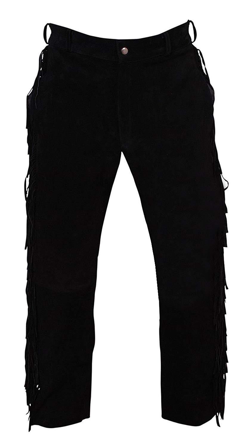 Western Suede Leather Fringe Suits Shirt &amp; Pant