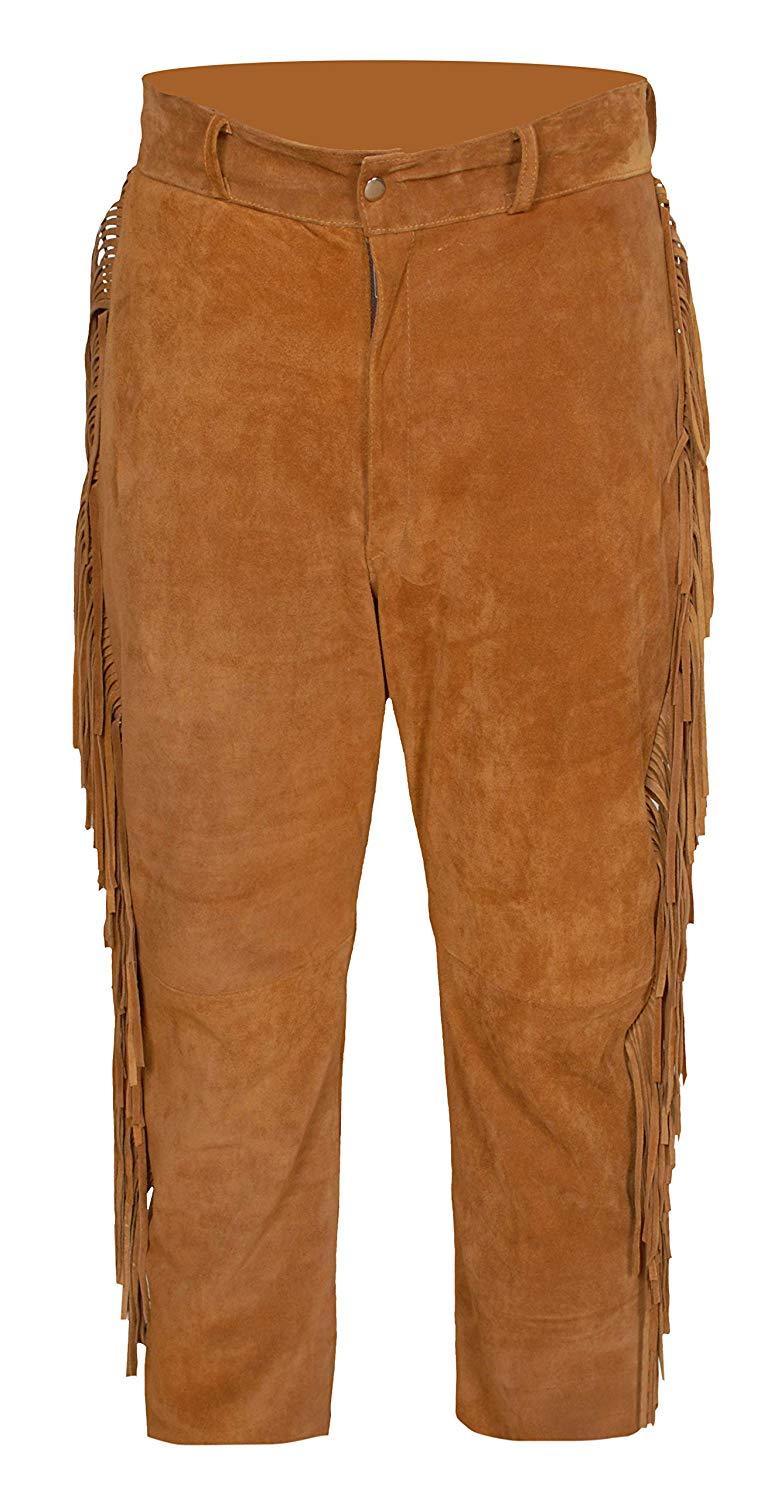 Western Suede Leather Fringe Suits Shirt &amp; Pant