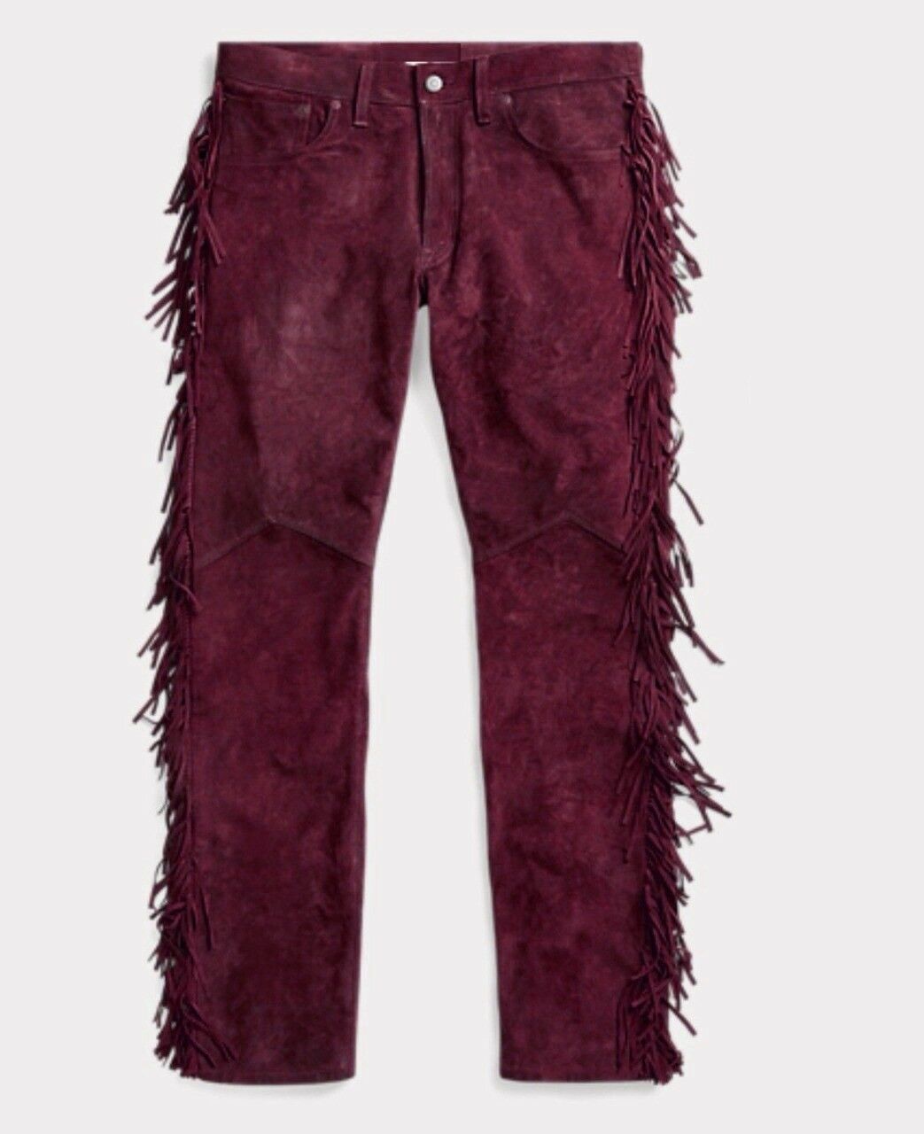 Western Suede Leather Fringe Suits Shirt &amp; Pant