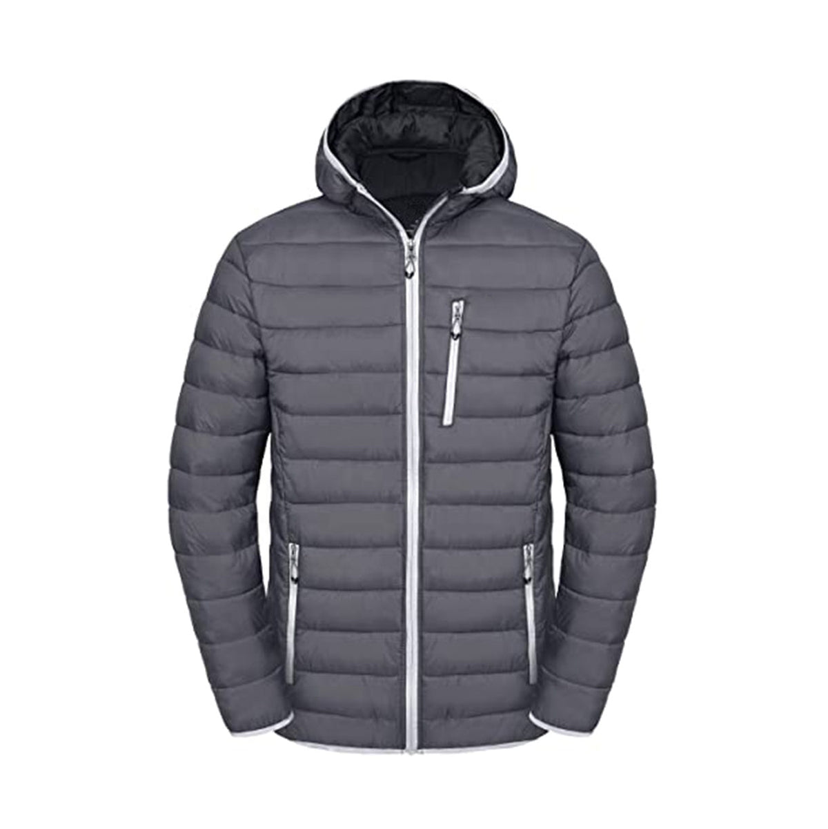 RAY'S Unisex Hooded Puffer Jacket,Quilted Lightweight Winter Coat with Zip Front Closure