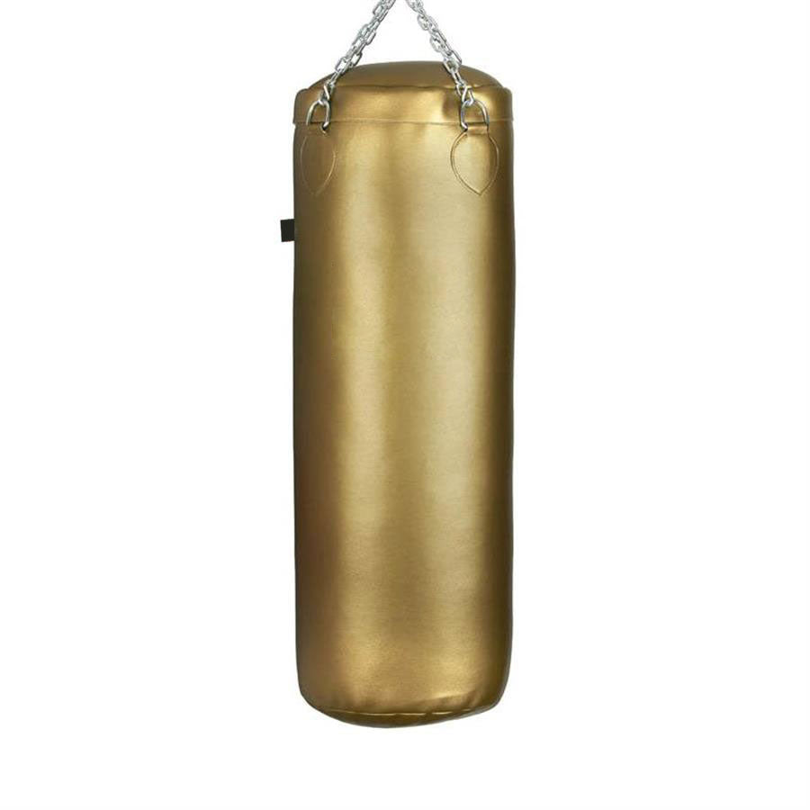 Artificial Leather Punching Bag, Gold, Heavy Bag with Hanging Chain for Boxing Training