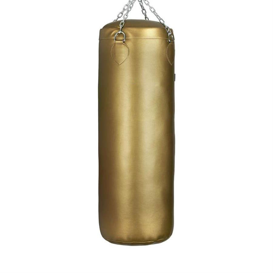 Artificial Leather Punching Bag, Gold, Heavy Bag with Hanging Chain for Boxing Training