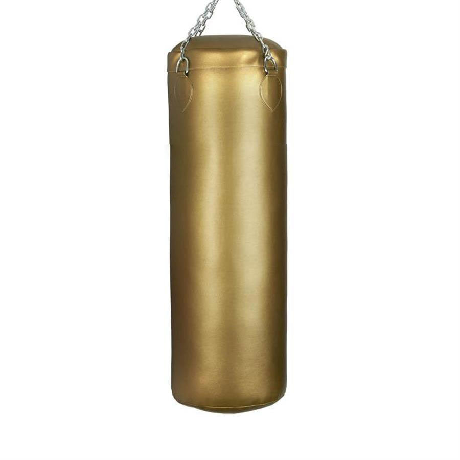 Artificial Leather Punching Bag, Gold, Heavy Bag with Hanging Chain for Boxing Training