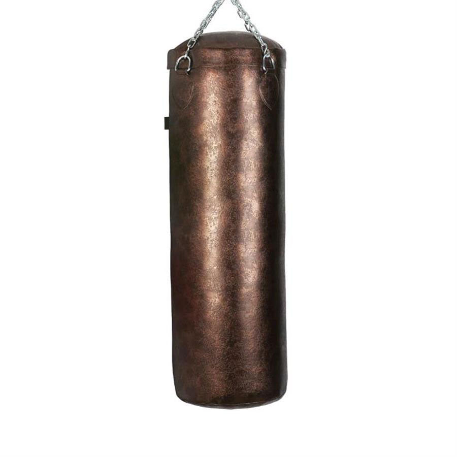 Artificial Leather Punching Bag, Gold, Heavy Bag with Hanging Chain for Boxing Training