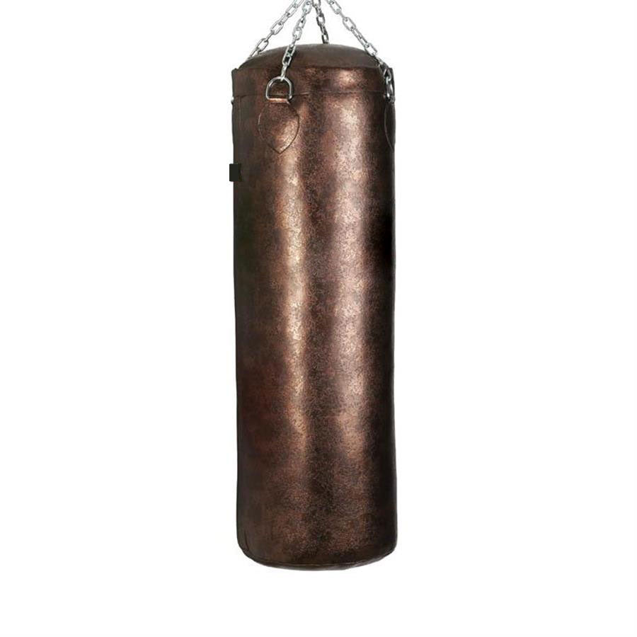 Artificial Leather Punching Bag, Gold, Heavy Bag with Hanging Chain for Boxing Training