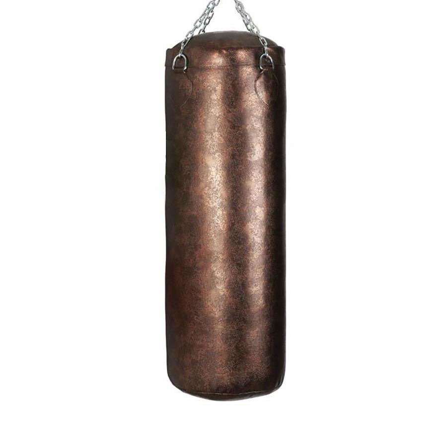 Artificial Leather Punching Bag, Gold, Heavy Bag with Hanging Chain for Boxing Training