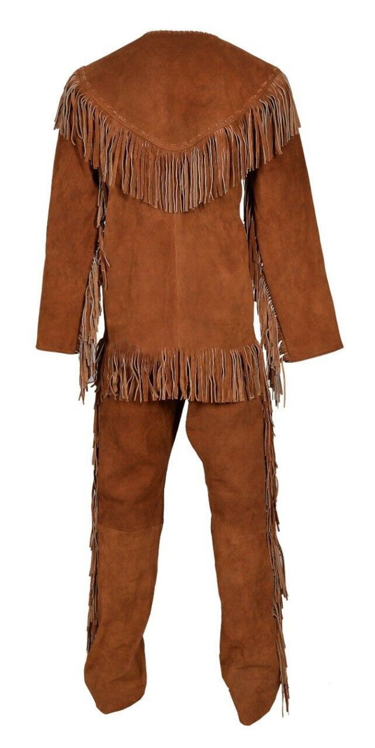 Western Suede Leather Fringe Suits Shirt &amp; Pant