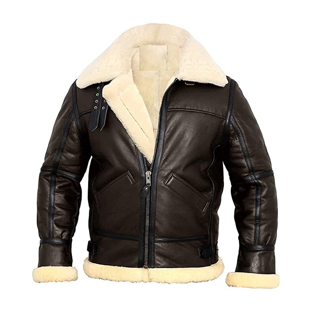 RAY'S WESTERN Leather Jacket Men Shearling Sheepskin
