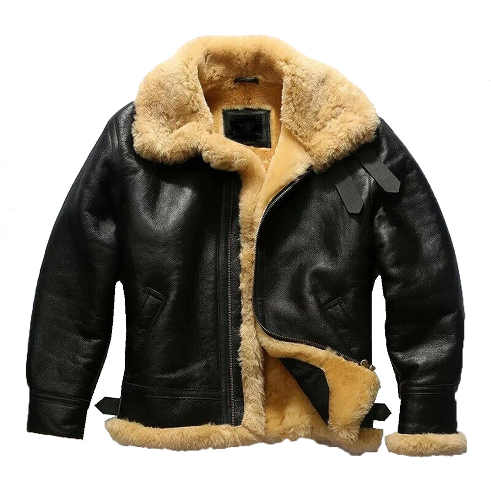 RAY'S WESTERN Leather Jacket Men Shearling Sheepskin