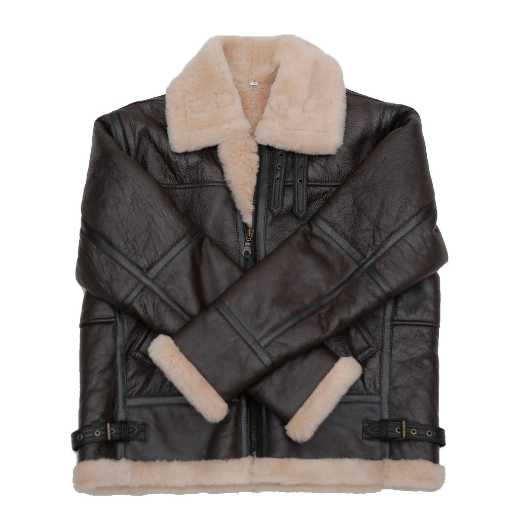 RAY'S WESTERN Leather Jacket Men Shearling Sheepskin