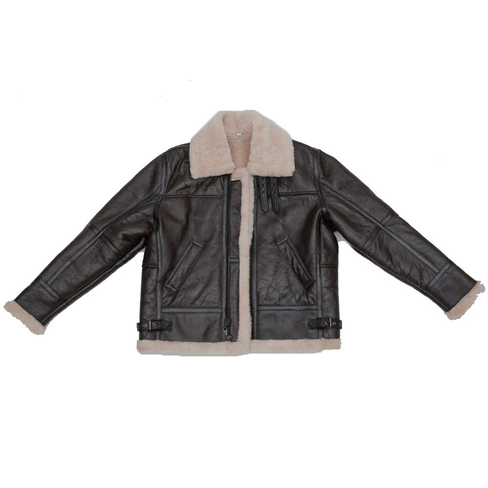 RAY'S WESTERN Leather Jacket Men Shearling Sheepskin