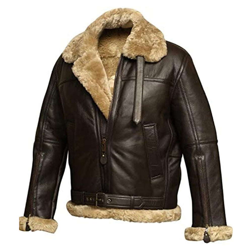 RAY'S WESTERN Leather Jacket Men Shearling Sheepskin