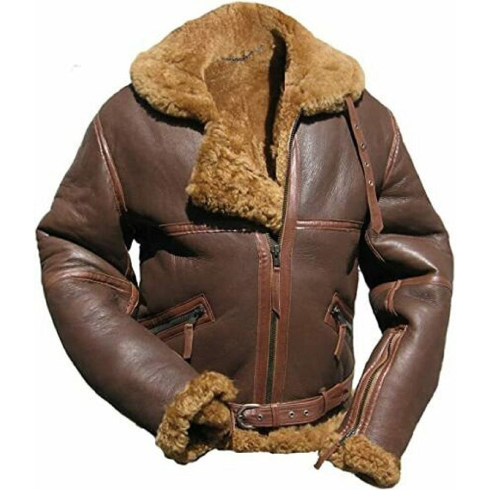 RAY'S WESTERN Leather Jacket Men Shearling Sheepskin